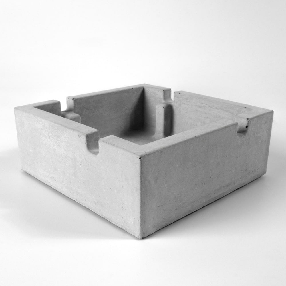 AMITD Aschenbecher mit Deckel für Draussen Grau Zement Dekoration  Wohnung,118 * 55mm,Aschenbecher Beton Grau: A…